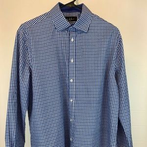 Nicole Miller Blue Tattersall Men's Button Down